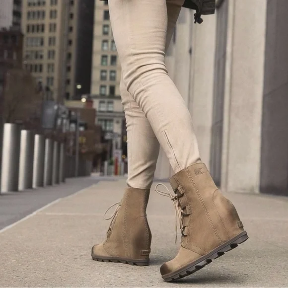 Sorel Joan Of Arctic Wedge II Boots, Ash Brown - Picture 2 of 15